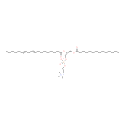 ChemSpider 2D Image | (2R)-2-[(9E,12E)-9,12-Octadecadienoyloxy]-3-(tetradecanoyloxy)propyl 2-(trimethylammonio)ethyl phosphate | C40H76NO8P