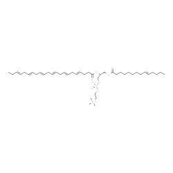 ChemSpider 2D Image | (2R)-2-[(4E,7E,10E,13E,16E,19E)-4,7,10,13,16,19-Docosahexaenoyloxy]-3-[(9E)-9-tetradecenoyloxy]propyl 2-(trimethylammonio)ethyl phosphate | C44H74NO8P