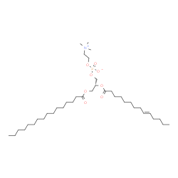 ChemSpider 2D Image | (2R)-3-(Palmitoyloxy)-2-[(9E)-9-tetradecenoyloxy]propyl 2-(trimethylammonio)ethyl phosphate | C38H74NO8P