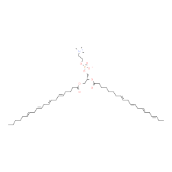 ChemSpider 2D Image | (2R)-3-[(5E,8E,11E,14E)-5,8,11,14-Icosatetraenoyloxy]-2-[(8E,11E,14E,17E)-8,11,14,17-icosatetraenoyloxy]propyl 2-(trimethylammonio)ethyl phosphate | C48H80NO8P