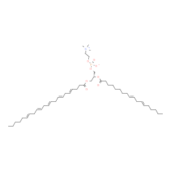 ChemSpider 2D Image | (2R)-3-[(4E,7E,10E,13E,16E)-4,7,10,13,16-Docosapentaenoyloxy]-2-[(9E,12E)-9,12-octadecadienoyloxy]propyl 2-(trimethylammonio)ethyl phosphate | C48H82NO8P