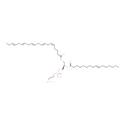 ChemSpider 2D Image | (2R)-3-{[(2-Aminoethoxy)(hydroxy)phosphoryl]oxy}-2-[(9E)-9-hexadecenoyloxy]propyl (5Z,8E,11E,14E,17E)-5,8,11,14,17-icosapentaenoate | C41H70NO8P