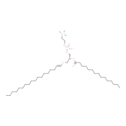 ChemSpider 2D Image | (2R)-3-[(1E)-1-Octadecen-1-yloxy]-2-(pentadecanoyloxy)propyl 2-(trimethylammonio)ethyl phosphate | C41H82NO7P