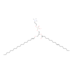ChemSpider 2D Image | (2R)-2-[(9E)-9-Hexadecenoyloxy]-3-[(1E)-1-octadecen-1-yloxy]propyl 2-(trimethylammonio)ethyl phosphate | C42H82NO7P