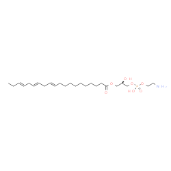 ChemSpider 2D Image | (2R)-3-{[(2-Aminoethoxy)(hydroxy)phosphoryl]oxy}-2-hydroxypropyl (11E,14E,17E)-11,14,17-icosatrienoate | C25H46NO7P