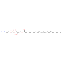 ChemSpider 2D Image | (2R)-3-{[(2-Aminoethoxy)(hydroxy)phosphoryl]oxy}-2-hydroxypropyl (8E,11E,14E)-8,11,14-icosatrienoate | C25H46NO7P