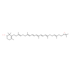 ChemSpider 2D Image | 1',2',7,7',8,8',11,12-Octahydro-1',2'-epoxy-beta,psi-caroten-2-ol | C40H62O2