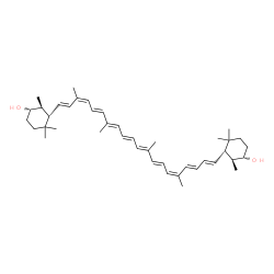 ChemSpider 2D Image | (1S,2S,3S)-3-{(1E,3E,5Z,7E,9E,11E,13E,15E,17Z,19E)-20-[(1S,5S,6S)-5-Hydroxy-2,2,6-trimethylcyclohexyl]-5,9,14,18-tetramethyl-1,3,5,7,9,11,13,15,17,19-icosadecaen-1-yl}-2,4,4-trimethylcyclohexanol | C42H62O2