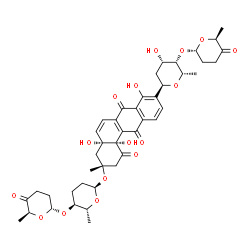 ChemSpider 2D Image | (6R)-2,6-Anhydro-1,5-dideoxy-3-O-[(2R,6S)-6-methyl-5-oxotetrahydro-2H-pyran-2-yl]-6-[(3R,4aR,12bS)-4a,8,12b-trihydroxy-3-methyl-3-{[(2R,5S,6R)-6-methyl-5-{[(2R,6S)-6-methyl-5-oxotetrahydro-2H-pyran-2-
yl]oxy}tetrahydro-2H-pyran-2-yl]oxy}-1,7,12-trioxo-1,2,3,4,4a,7,12,12b-octahydro-9-tetraphenyl]-L-arabino-hexitol | C43H52O16