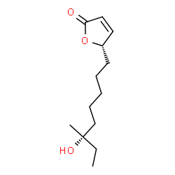 ChemSpider 2D Image | (5S)-5-[(6S)-6-Hydroxy-6-methyloctyl]-2(5H)-furanone | C13H22O3