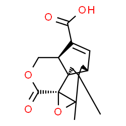 ChemSpider 2D Image | (2S,4a'R,7a'R,9a'R)-6',6'-Dimethyl-3'-oxo-1',5',6',7',7a',9a'-hexahydrospiro[oxirane-2,4'-pentaleno[1,6a-c]pyran]-9'-carboxylic acid | C15H18O5