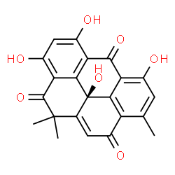 ChemSpider 2D Image | (11bR)-3,5,7,11b-Tetrahydroxy-1,1,9-trimethyl-2H-benzo[cd]pyrene-2,6,10(1H,11bH)-trione | C22H16O7