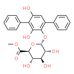 ChemSpider 2D Image | 3',5'-Dihydroxy-1,1':4',1''-terphenyl-2'-yl methyl alpha-D-glucopyranosiduronate | C25H24O9