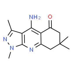 ChemSpider 2D Image | 4-amino-1,3,7,7-tetramethyl-1H,5H,6H,7H,8H-pyrazolo[3,4-b]quinolin-5-one | C14H18N4O
