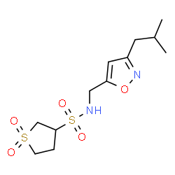 ChemSpider 2D Image | N-[(3-Isobutyl-1,2-oxazol-5-yl)methyl]tetrahydro-3-thiophenesulfonamide 1,1-dioxide | C12H20N2O5S2