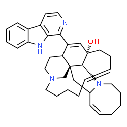 ChemSpider 2D Image | (2R,5Z,12R,13S,16E)-25-(9H-beta-Carbolin-1-yl)-11,22-diazapentacyclo[11.11.2.1~2,22~.0~2,12~.0~4,11~]heptacosa-5,16,25-trien-13-ol | C36H44N4O