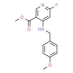 ChemSpider 2D Image | Methyl 6-fluoro-4-[(4-methoxybenzyl)amino]nicotinate | C15H15FN2O3