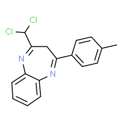 ChemSpider 2D Image | 2-(Dichloromethyl)-4-(4-methylphenyl)-3H-1,5-benzodiazepine | C17H14Cl2N2