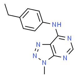 ChemSpider 2D Image | N-(4-Ethylphenyl)-3-methyl-3H-[1,2,3]triazolo[4,5-d]pyrimidin-7-amine | C13H14N6