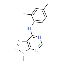 ChemSpider 2D Image | N-(2,4-Dimethylphenyl)-3-methyl-3H-[1,2,3]triazolo[4,5-d]pyrimidin-7-amine | C13H14N6