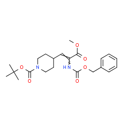 ChemSpider 2D Image | 1,1-Dimethylethyl 4-[3-methoxy-3-oxo-2-[[(phenylmethoxy)carbonyl]amino]-1-propen-1-yl]-1-piperidinecarboxylate | C22H30N2O6