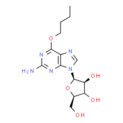 ChemSpider 2D Image | 6-Butoxy-9-[(3xi)-beta-D-threo-pentofuranosyl]-9H-purin-2-amine | C14H21N5O5