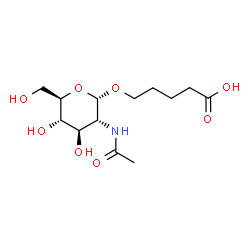 ChemSpider 2D Image | 5-[(2-Acetamido-2-deoxy-alpha-D-glucopyranosyl)oxy]pentanoic acid | C13H23NO8