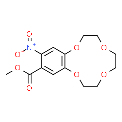 ChemSpider 2D Image | Methyl 13-nitro-2,3,5,6,8,9-hexahydro-1,4,7,10-benzotetraoxacyclododecine-12-carboxylate | C14H17NO8