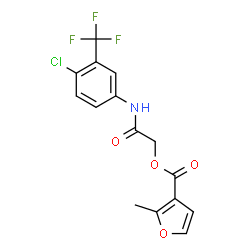 ChemSpider 2D Image | 2-{[4-Chloro-3-(trifluoromethyl)phenyl]amino}-2-oxoethyl 2-methyl-3-furoate | C15H11ClF3NO4
