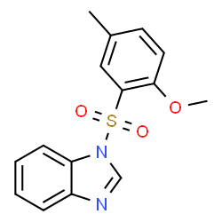 ChemSpider 2D Image | 1-[(2-Methoxy-5-methylphenyl)sulfonyl]-1H-benzimidazole | C15H14N2O3S