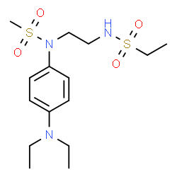 ChemSpider 2D Image | N-(2-{[4-(Diethylamino)phenyl](methylsulfonyl)amino}ethyl)ethanesulfonamide | C15H27N3O4S2