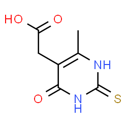 ChemSpider 2D Image | 5-Pyrimidineacetic acid, 4-hydroxy-2-mercapto-6-methyl- | C7H8N2O3S