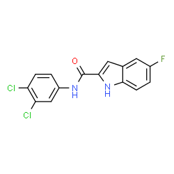 ChemSpider 2D Image | N-(3,4-Dichlorophenyl)-5-fluoro-1H-indole-2-carboxamide | C15H9Cl2FN2O