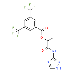 ChemSpider 2D Image | 1-Oxo-1-(1H-1,2,4-triazol-3-ylamino)-2-propanyl 3,5-bis(trifluoromethyl)benzoate | C14H10F6N4O3