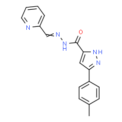 ChemSpider 2D Image | 3-(4-Methylphenyl)-N'-(2-pyridinylmethylene)-1H-pyrazole-5-carbohydrazide | C17H15N5O