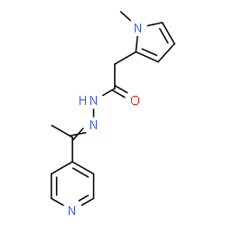 ChemSpider 2D Image | 2-(1-Methyl-1H-pyrrol-2-yl)-N'-[1-(4-pyridinyl)ethylidene]acetohydrazide | C14H16N4O