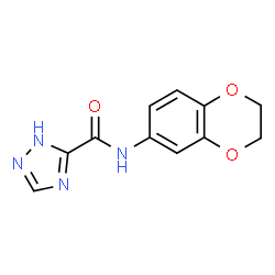 ChemSpider 2D Image | N-(2,3-Dihydro-1,4-benzodioxin-6-yl)-1H-1,2,4-triazole-5-carboxamide | C11H10N4O3