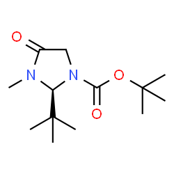 ChemSpider 2D Image | 1,1-Dimethylethyl (2S)-2-(1,1-dimethylethyl)-3-methyl-4-oxo-1-imidazolidinecarboxylate | C13H24N2O3