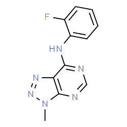 ChemSpider 2D Image | N-(2-Fluorophenyl)-3-methyl-3H-[1,2,3]triazolo[4,5-d]pyrimidin-7-amine | C11H9FN6