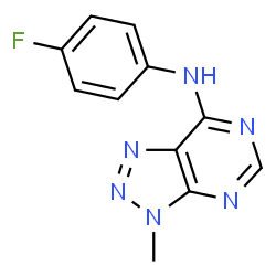 ChemSpider 2D Image | N-(4-Fluorophenyl)-3-methyl-3H-[1,2,3]triazolo[4,5-d]pyrimidin-7-amine | C11H9FN6