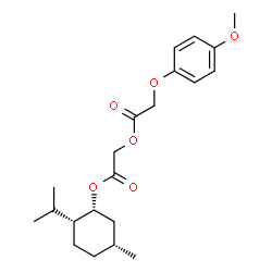 ChemSpider 2D Image | 2-{[(1R,2R,5R)-2-Isopropyl-5-methylcyclohexyl]oxy}-2-oxoethyl (4-methoxyphenoxy)acetate | C21H30O6