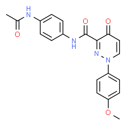 ChemSpider 2D Image | N-(4-Acetamidophenyl)-1-(4-methoxyphenyl)-4-oxo-1,4-dihydro-3-pyridazinecarboxamide | C20H18N4O4