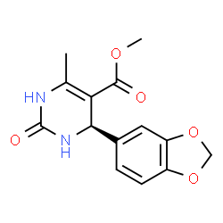 ChemSpider 2D Image | Methyl (4R)-4-(1,3-benzodioxol-5-yl)-6-methyl-2-oxo-1,2,3,4-tetrahydro-5-pyrimidinecarboxylate | C14H14N2O5