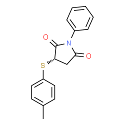 ChemSpider 2D Image | (3S)-3-[(4-Methylphenyl)sulfanyl]-1-phenyl-2,5-pyrrolidinedione | C17H15NO2S
