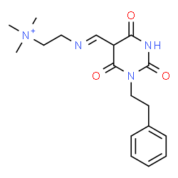 ChemSpider 2D Image | N,N,N-Trimethyl-2-[(E)-{[2,4,6-trioxo-1-(2-phenylethyl)hexahydro-5-pyrimidinyl]methylene}amino]ethanaminium | C18H25N4O3