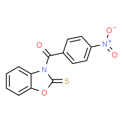 ChemSpider 2D Image | (4-Nitrophenyl)(2-thioxo-1,3-benzoxazol-3(2H)-yl)methanone | C14H8N2O4S