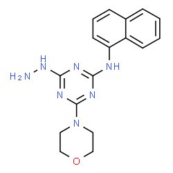 ChemSpider 2D Image | 4-Hydrazino-6-(4-morpholinyl)-N-(1-naphthyl)-1,3,5-triazin-2-amine | C17H19N7O