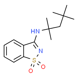 ChemSpider 2D Image | N-(2,4,4-Trimethyl-2-pentanyl)-1,2-benzothiazol-3-amine 1,1-dioxide | C15H22N2O2S
