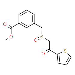 ChemSpider 2D Image | Methyl 3-({[2-oxo-2-(2-thienyl)ethyl]sulfinyl}methyl)benzoate | C15H14O4S2