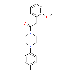 ChemSpider 2D Image | 1-[4-(4-Fluorophenyl)-1-piperazinyl]-2-(2-methoxyphenyl)ethanone | C19H21FN2O2